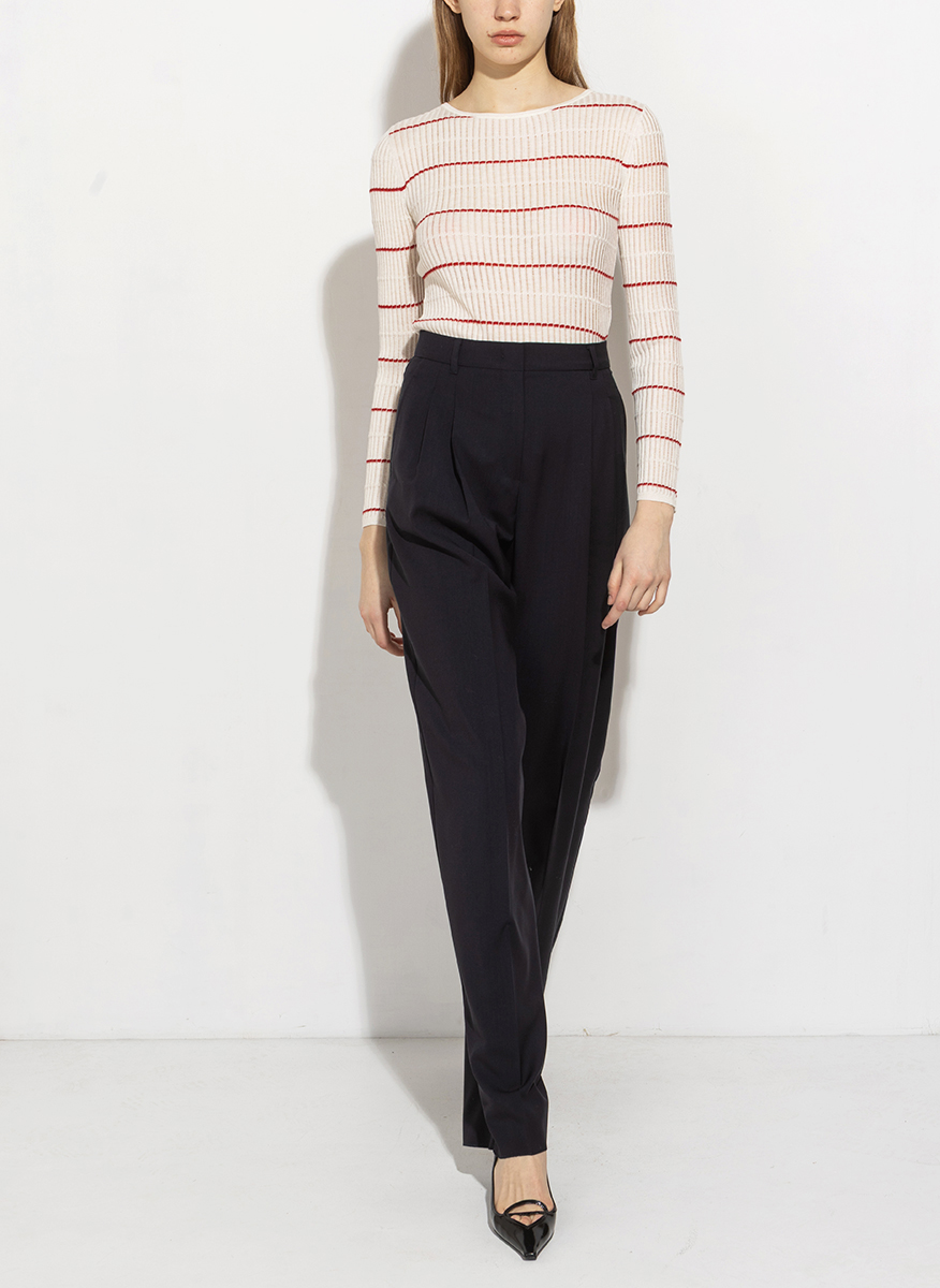 Панталон от фина вълна с колан Max Mara Studio Mstbacio