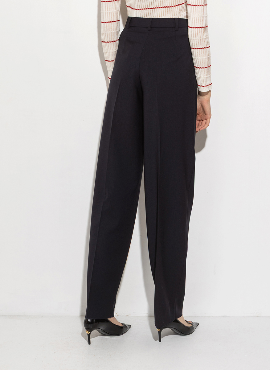 Панталон от фина вълна с колан Max Mara Studio Mstbacio
