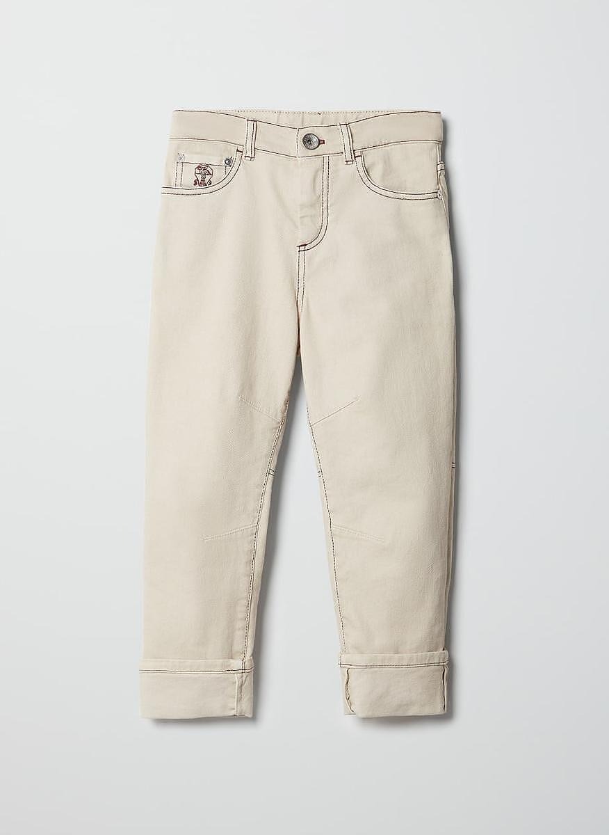 Деним с контрастни детайли Brunello Cucinelli Kids 8