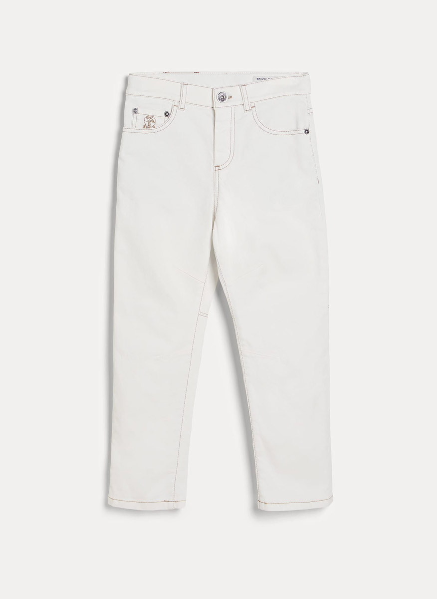 Деним с контрастни детайли Brunello Cucinelli Kids 6