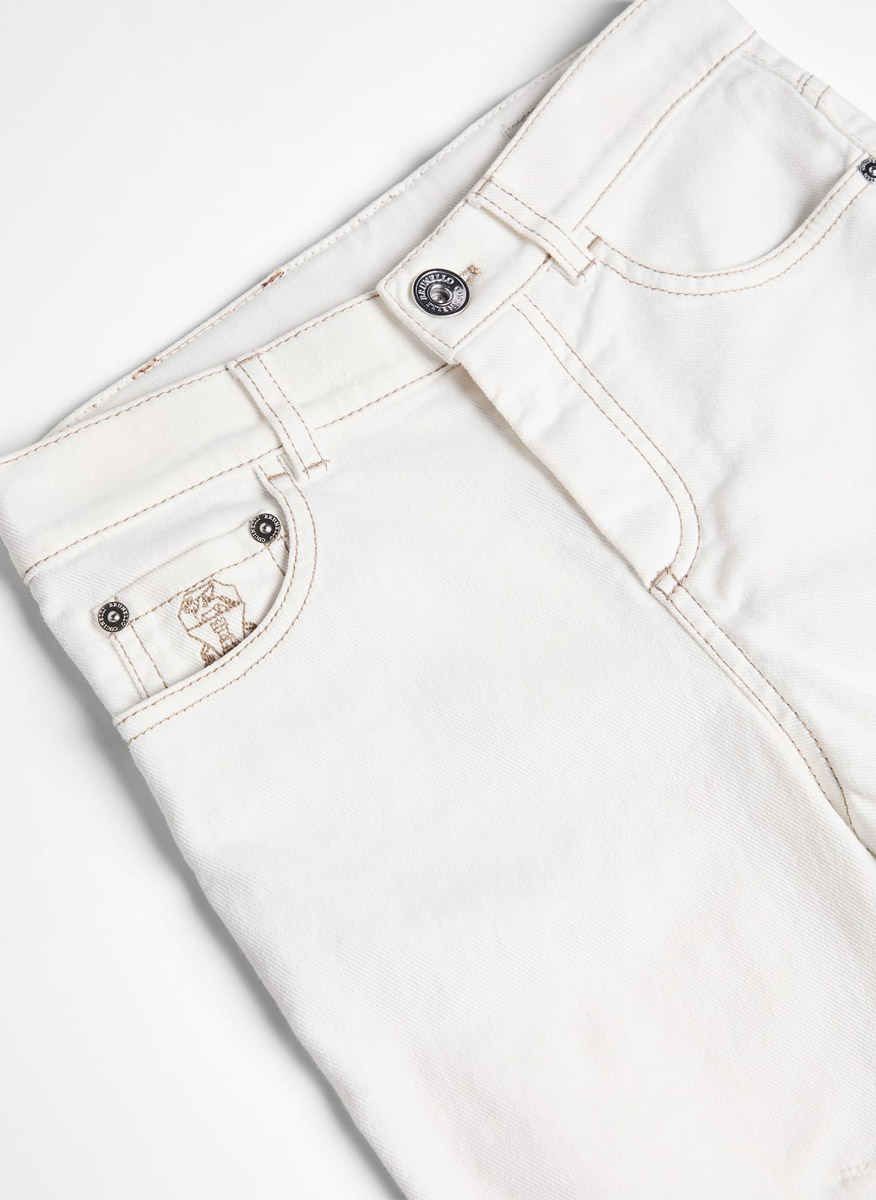Деним с контрастни детайли Brunello Cucinelli Kids 6
