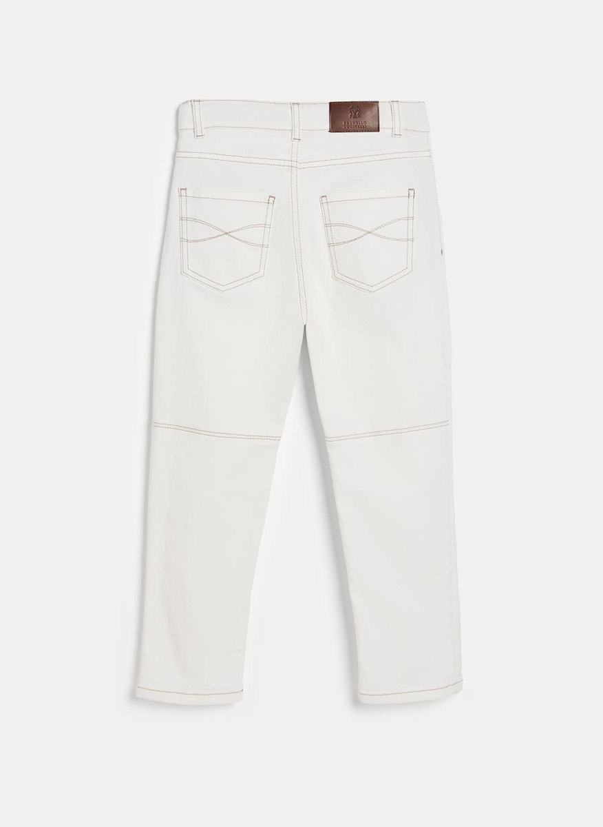 Деним с контрастни детайли Brunello Cucinelli Kids 8