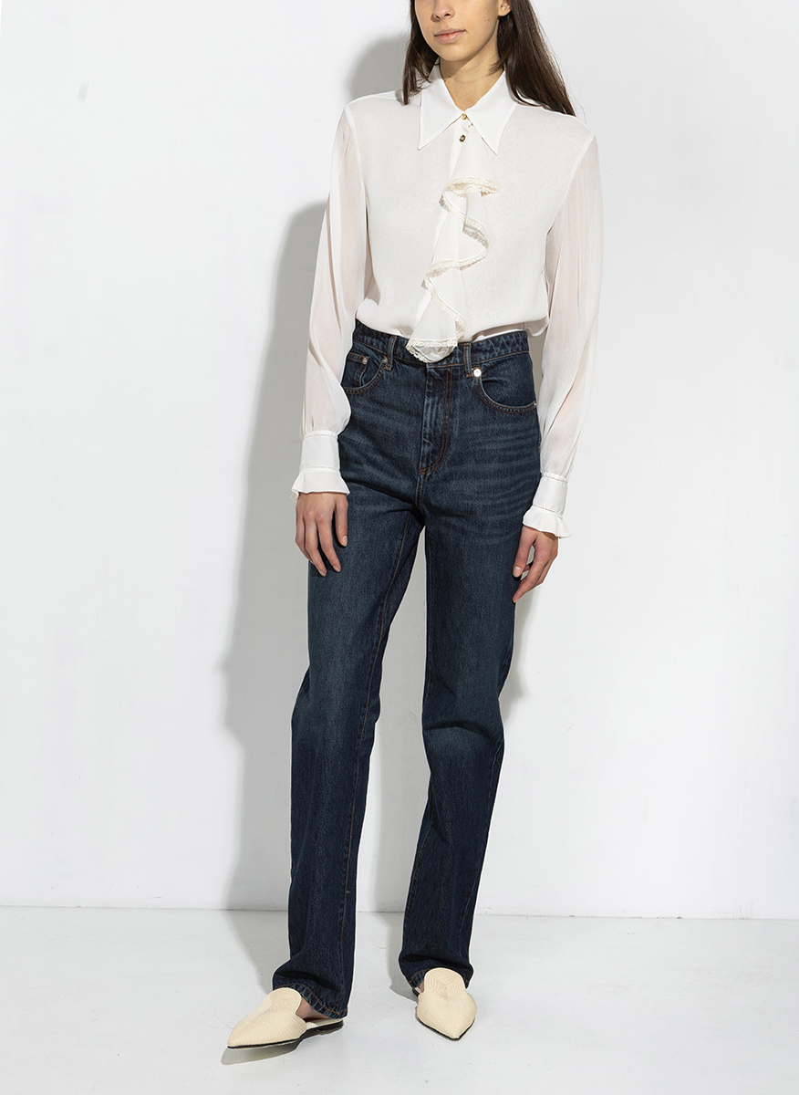 Риза с дантелени детайли Alberta Ferretti