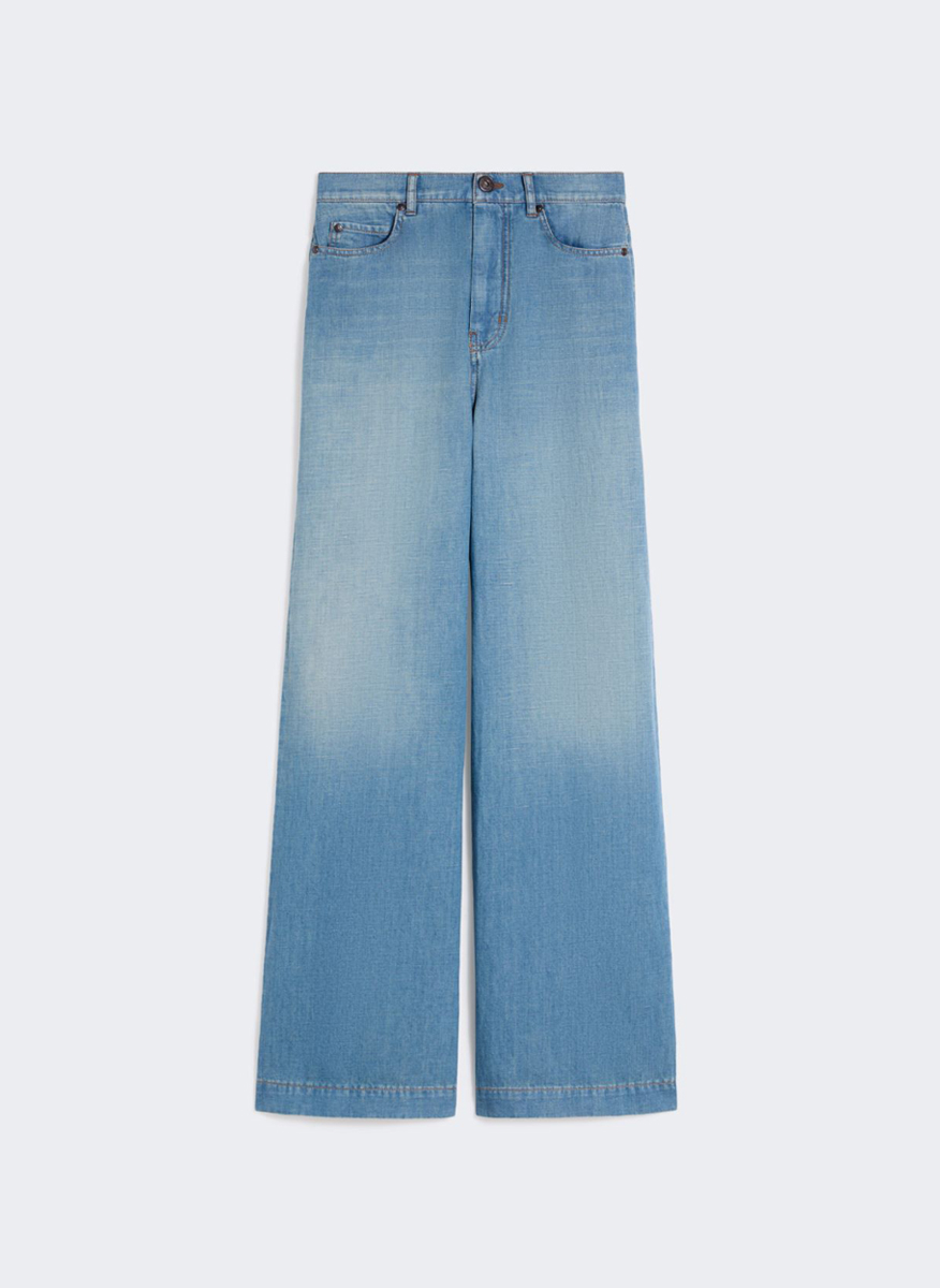 Разкроен деним с лен Weekend Max Mara Wkdlatino