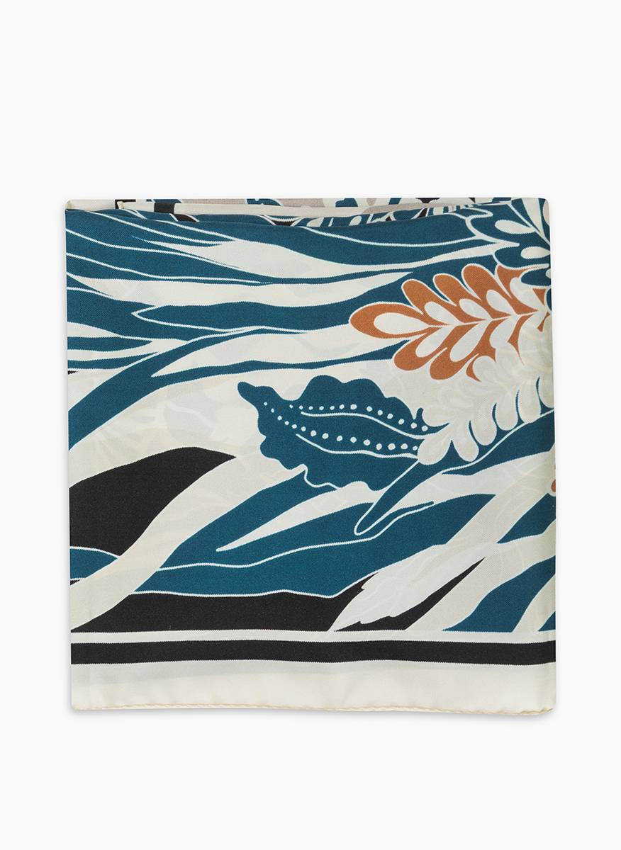 Coccinelle Ocean Depth Multi Warm Taup scarf with print
