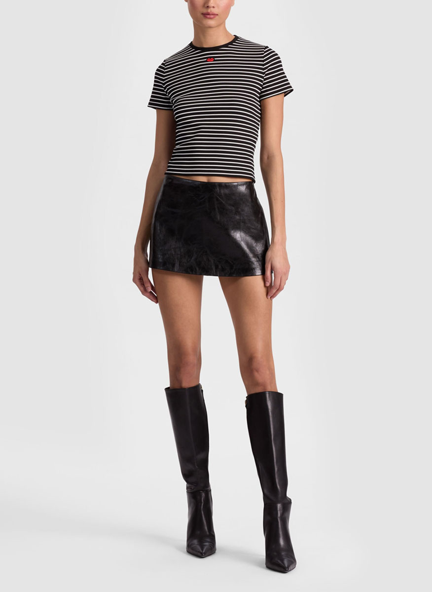 Раиран тишърт с бродерия 'Cindy' Alice + Olivia