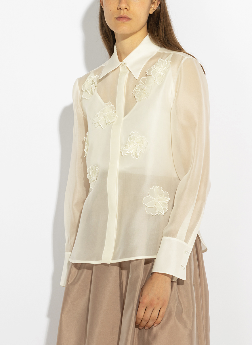 Риза от органза с флорални елементи Max Mara Studio Mseagi