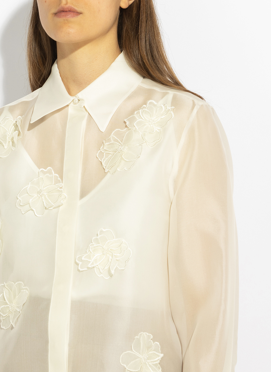 Риза от органза с флорални елементи Max Mara Studio Mseagi