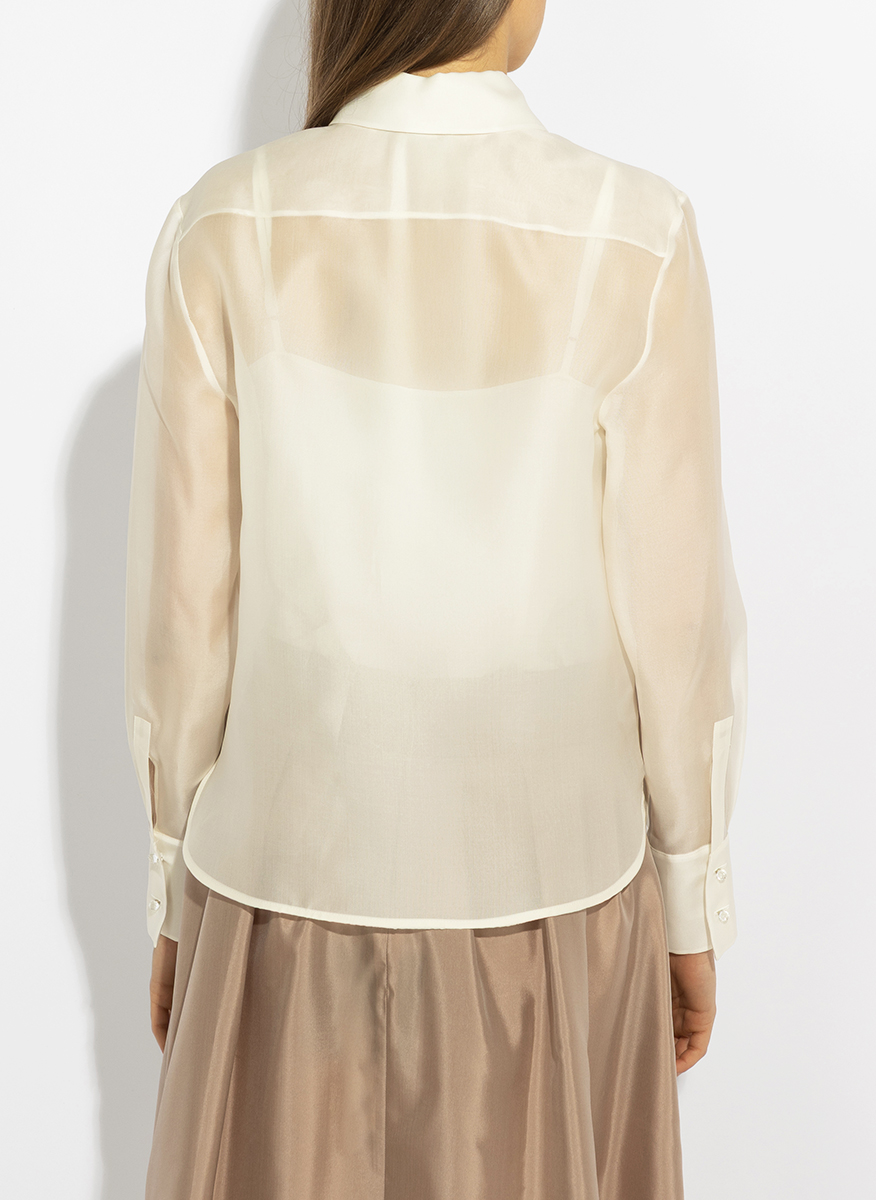 Риза от органза с флорални елементи Max Mara Studio Mseagi