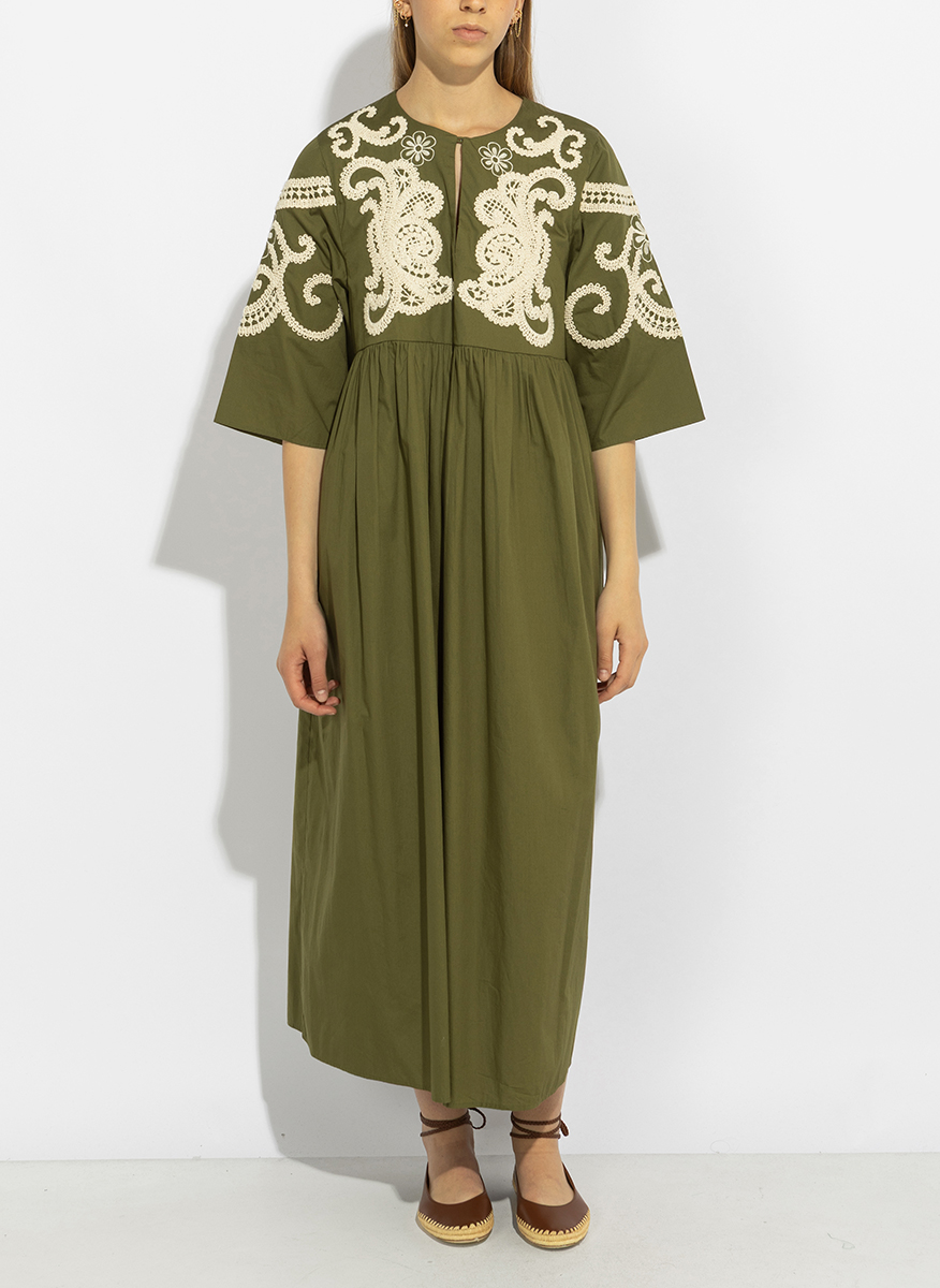 Рокля с бродерия Weekend Max Mara Wkdtilde