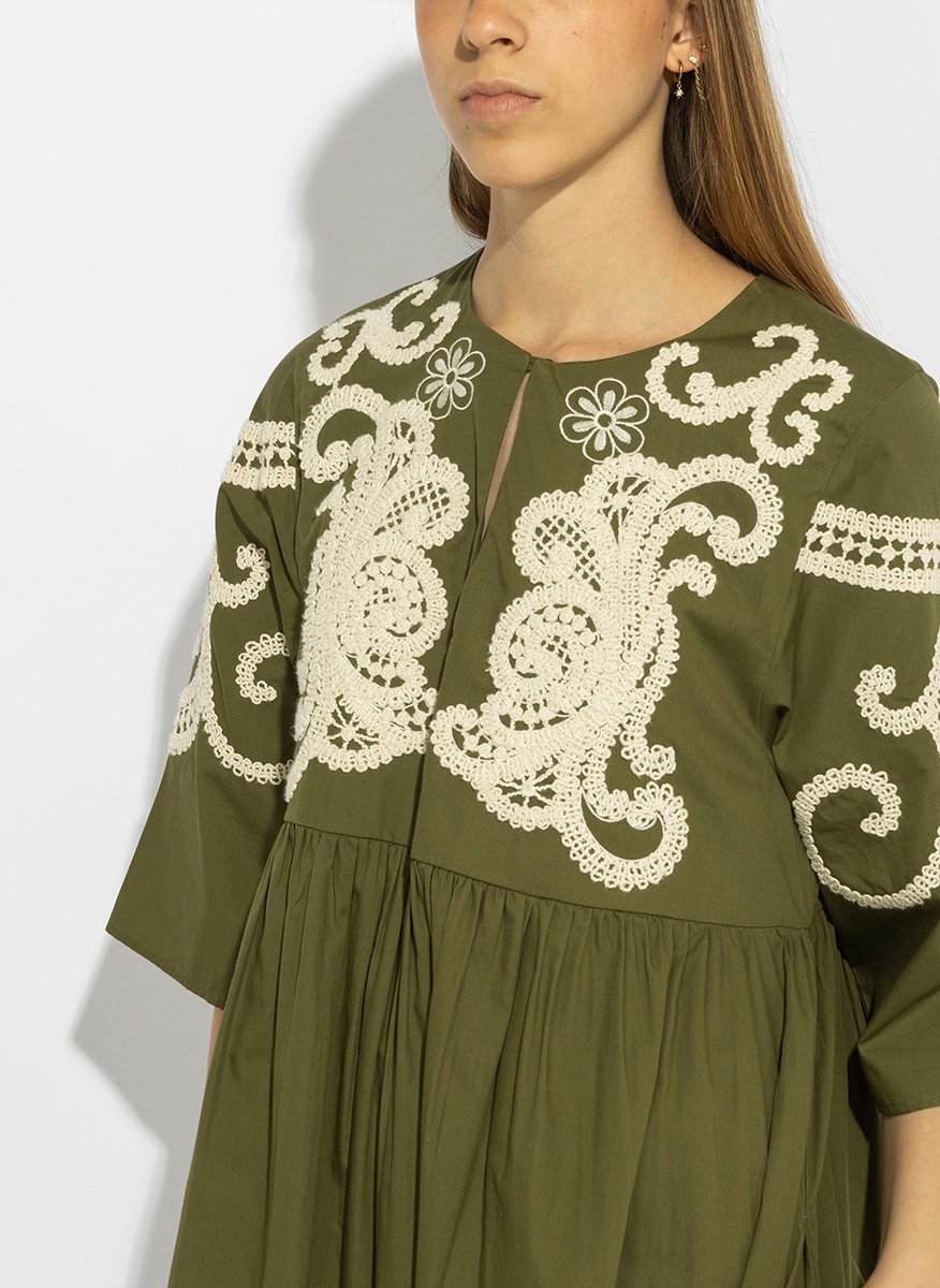 Рокля с бродерия Weekend Max Mara Wkdtilde
