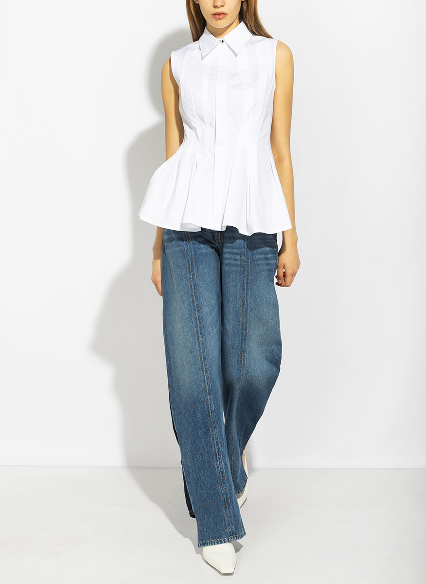Деним с асиметричен мотив Sportmax Spxquarto