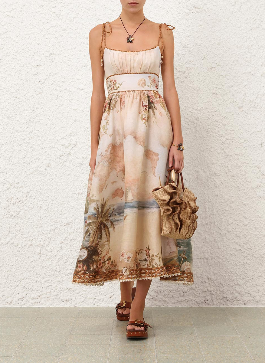 Zimmermann 'Mahon' printed linen dress