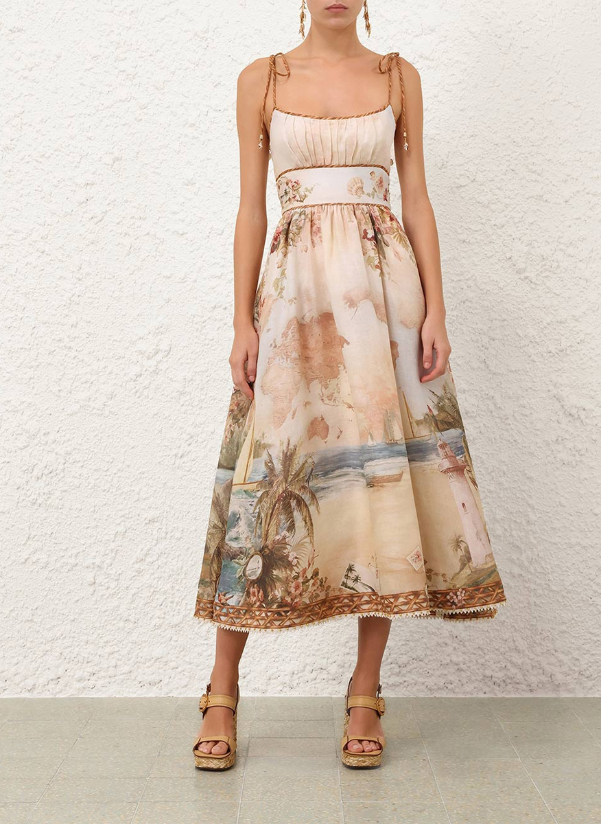 Zimmermann 'Mahon' printed linen dress