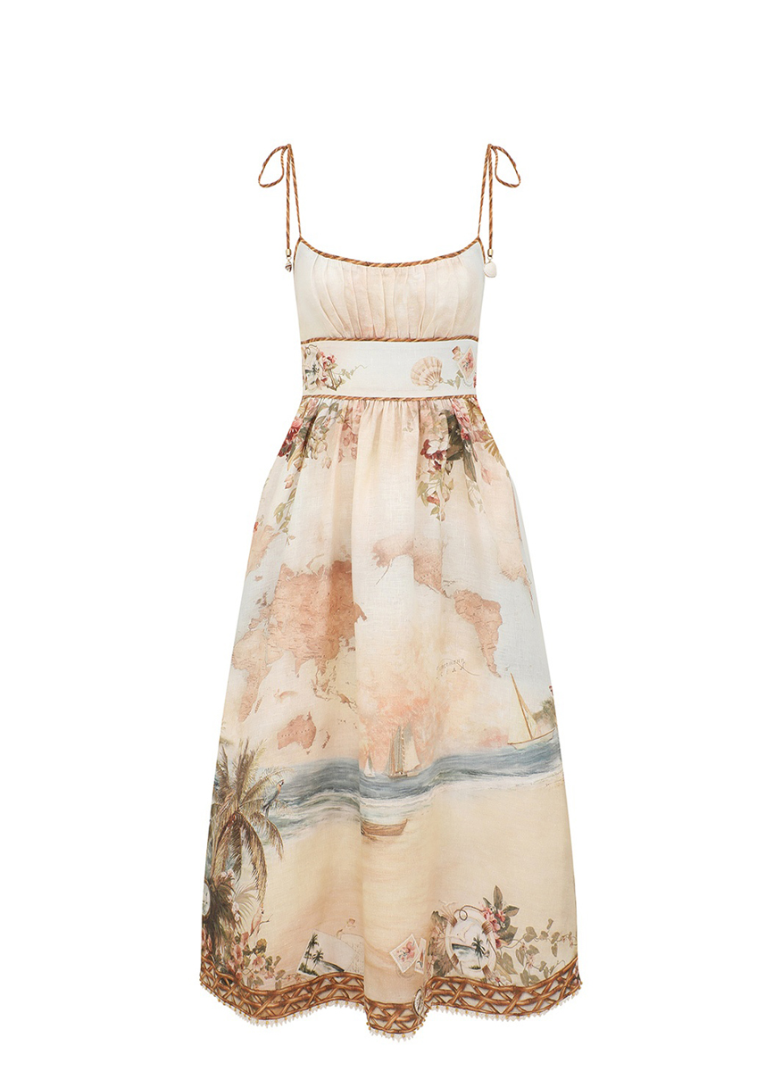 Zimmermann 'Mahon' printed linen dress