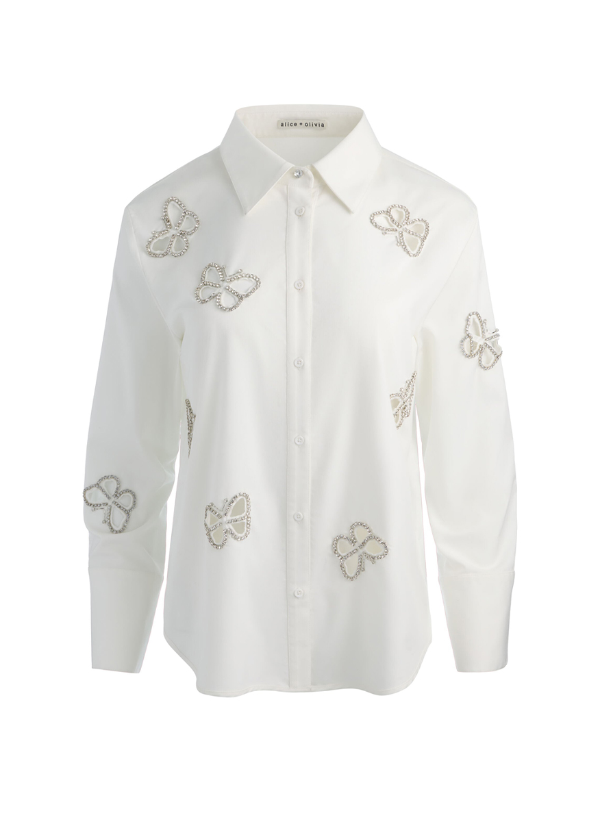 Риза с 'Cut-out' дизайн 'Finely' Alice + Olivia