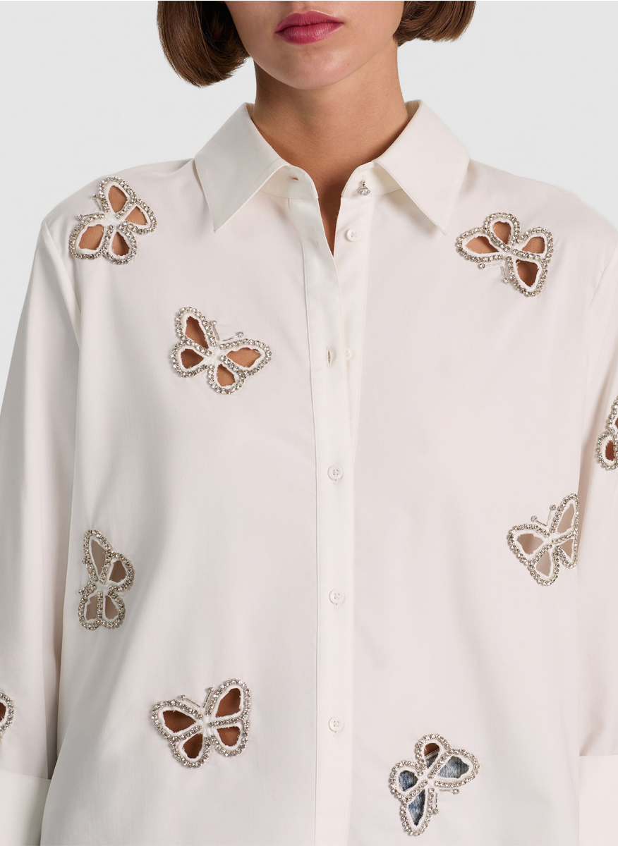 Риза с 'Cut-out' дизайн 'Finely' Alice + Olivia