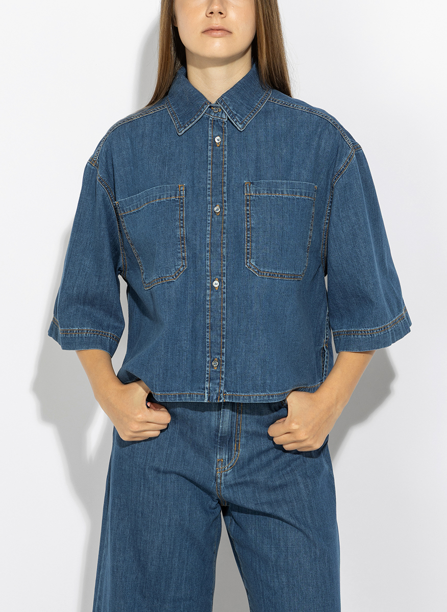 Риза от деним Weekend Max Mara Wkdzannata