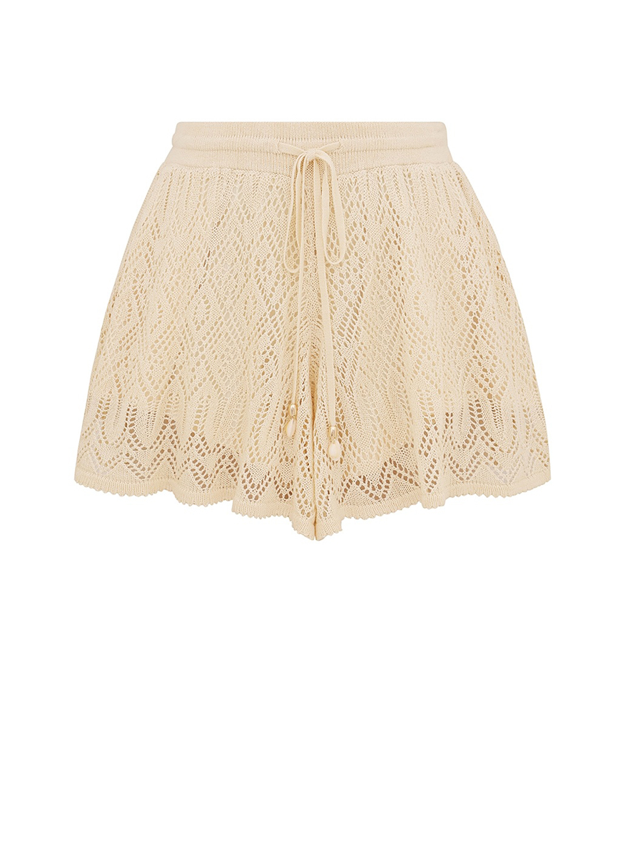 Zimmermann Mahon Lace fine knit shorts