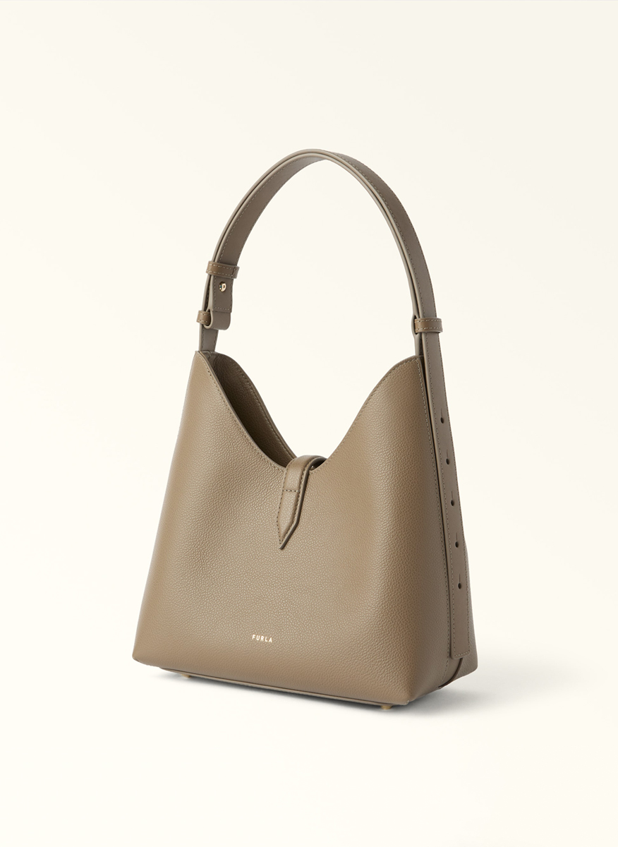 Мини чанта Furla Goccia Muddy Gray