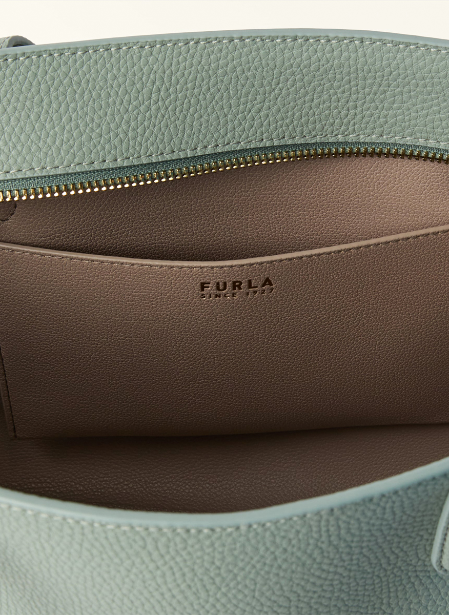 Кожена 'Tote' чанта Furla Ava Winter Sky Cachemire Gray