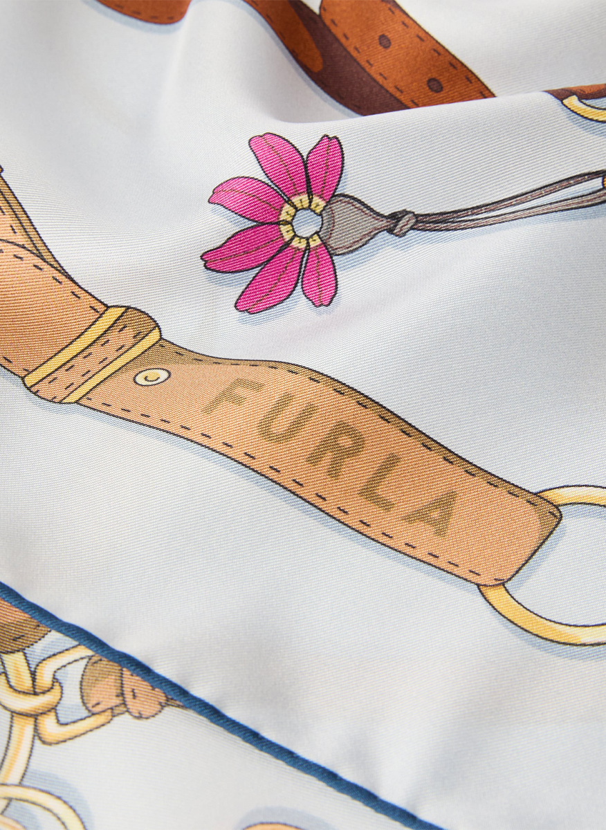 Копринен шал Furla Tortona Toni Nebbia Gray
