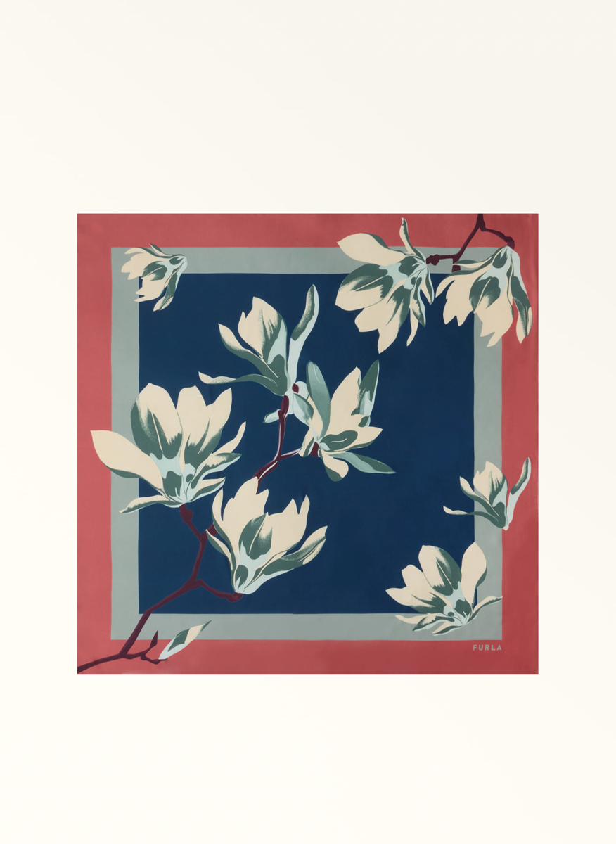 Furla Tortona Marsala Grigio Blu silk scarf