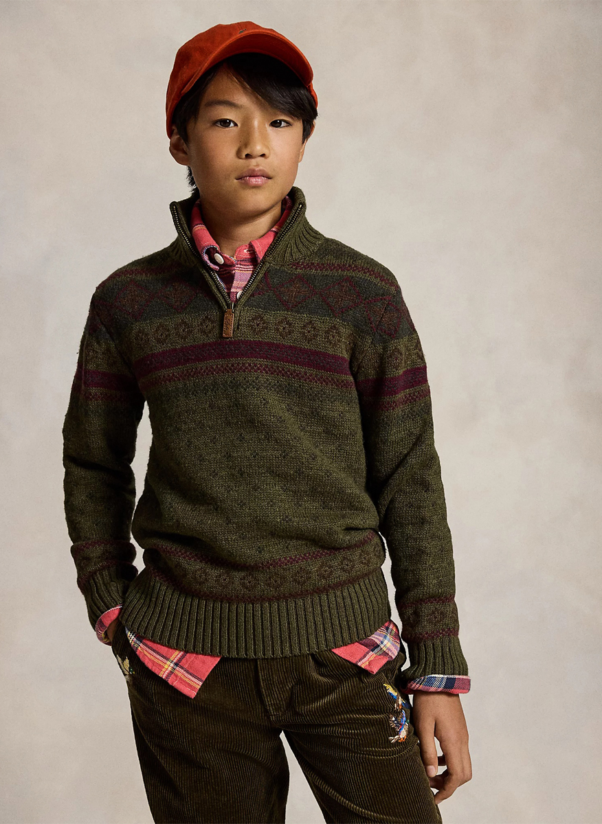 Пуловер с вълна и кашмир 'Fair Isle' Ralph Lauren Kids 6-14