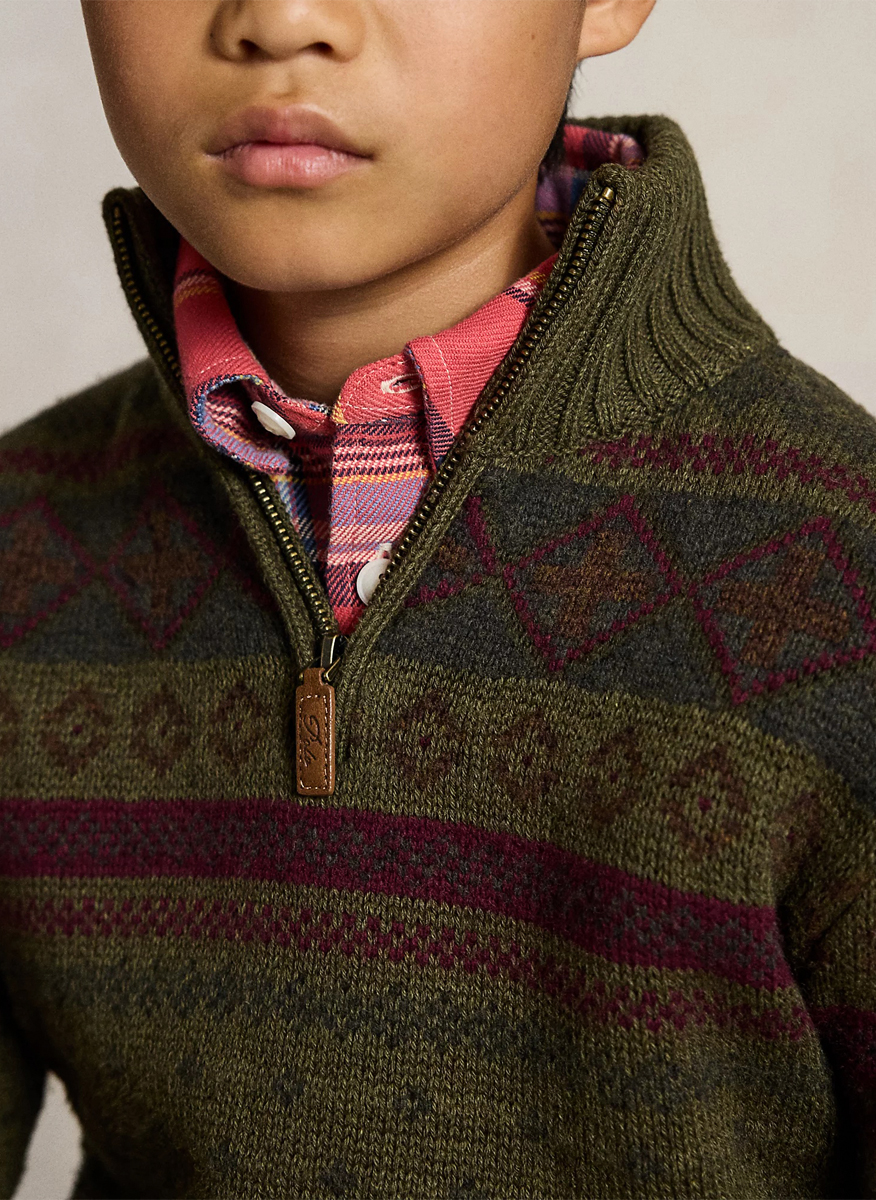 Пуловер с вълна и кашмир 'Fair Isle' Ralph Lauren Kids 6-14