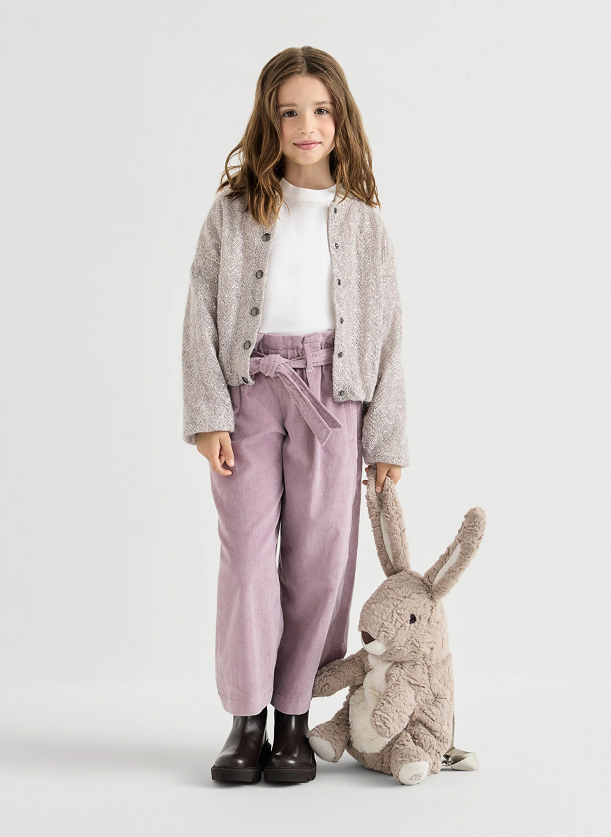 Панталон от рипсено кадифе с монили Brunello Cucinelli Kids 12