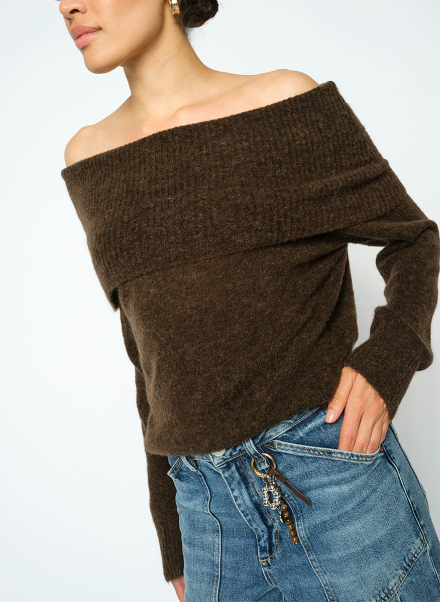 Пуловер с 'Off-the-shoulder' дизайн Mos Mosh Mape