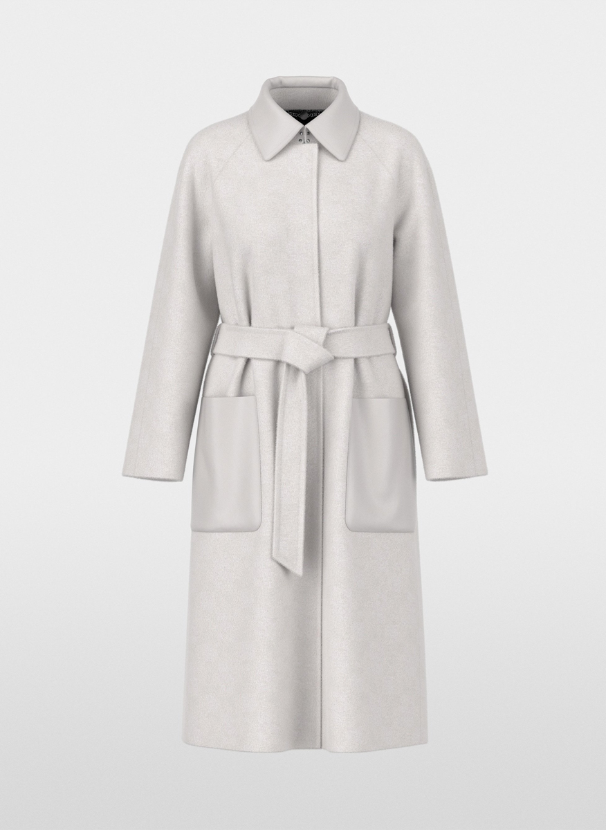 Палто от вълна с кожени детайли Marc Cain Collections