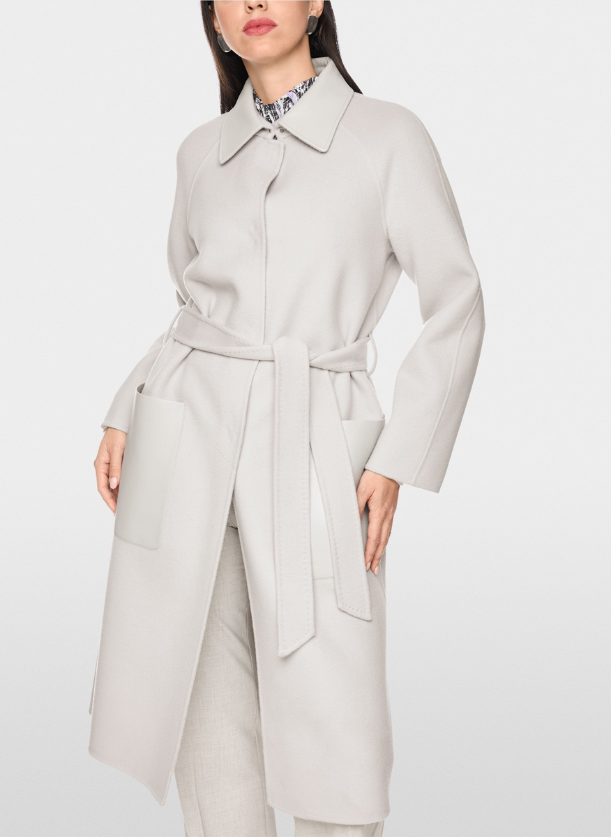 Палто от вълна с кожени детайли Marc Cain Collections
