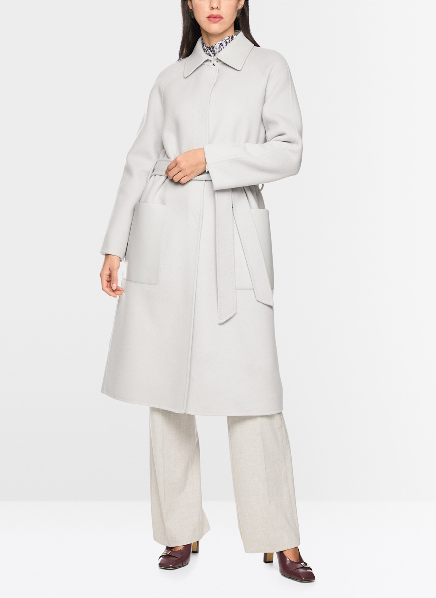 Палто от вълна с кожени детайли Marc Cain Collections