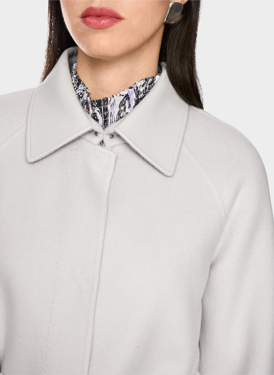 Палто от вълна с кожени детайли Marc Cain Collections