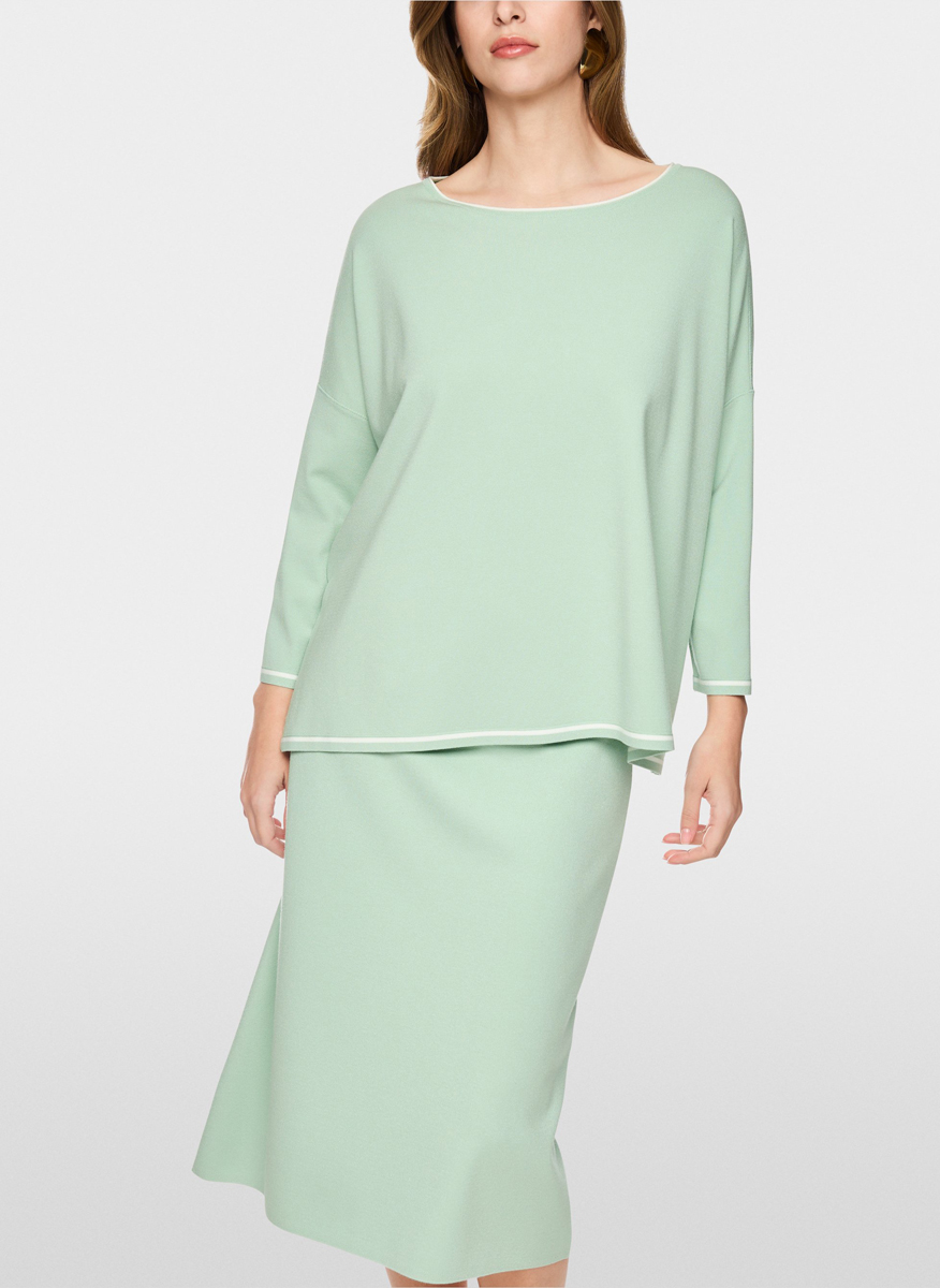 Фин пуловер с контрастни детайли Marc Cain Collections