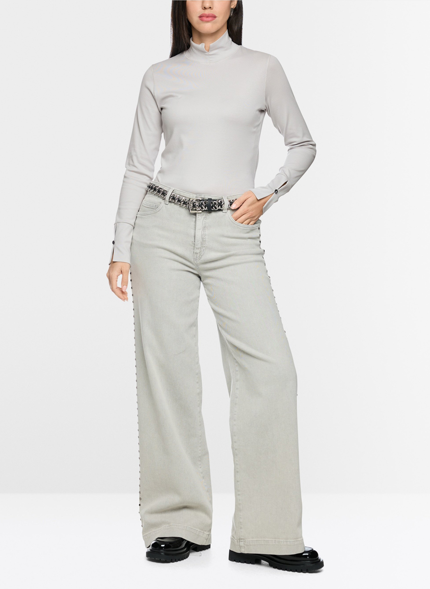 Marc Cain Collections blouse with decorative cufflinks