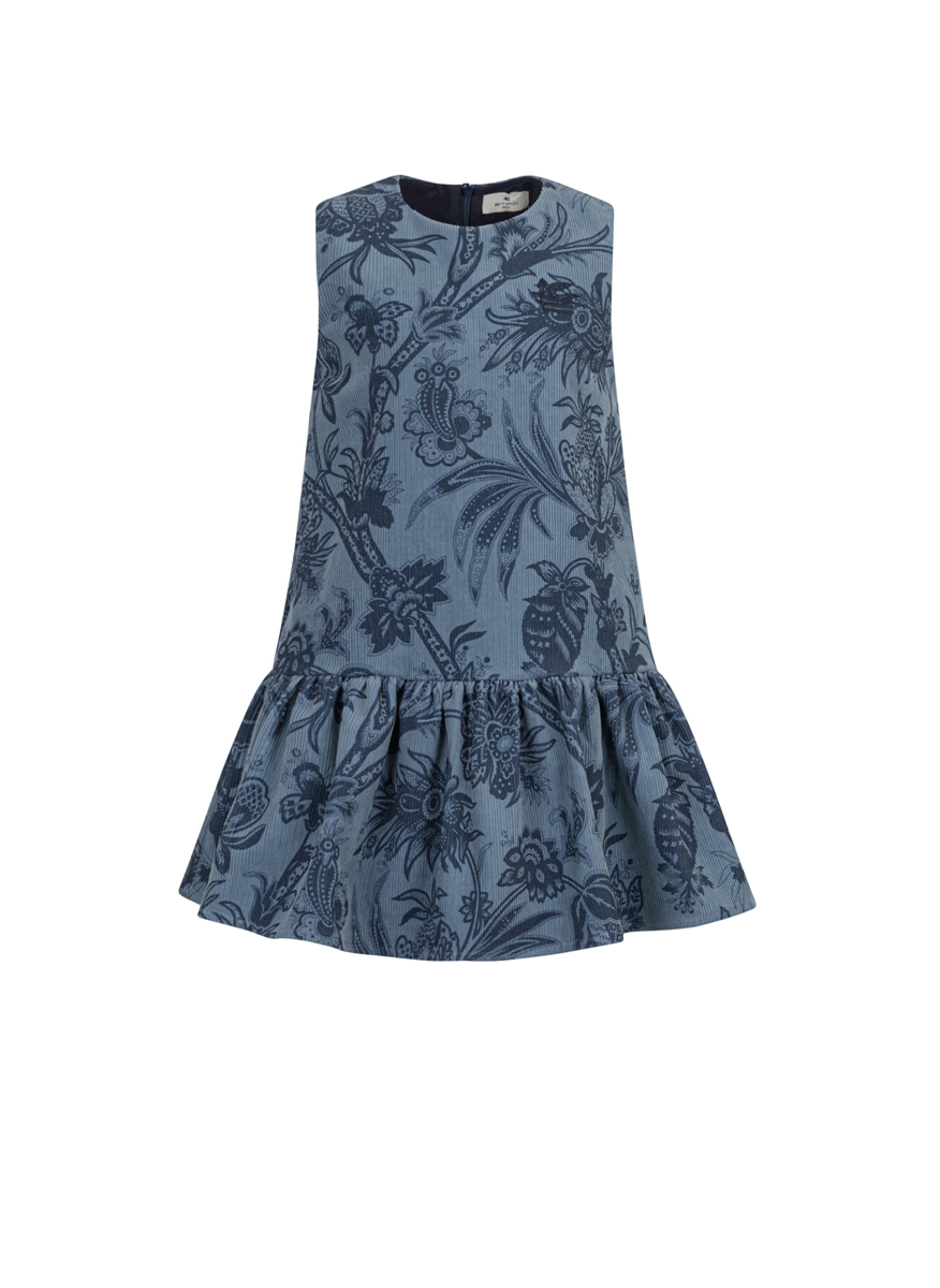 Рокля с принт от рипсено кадифе 'Paisley' Etro Kids