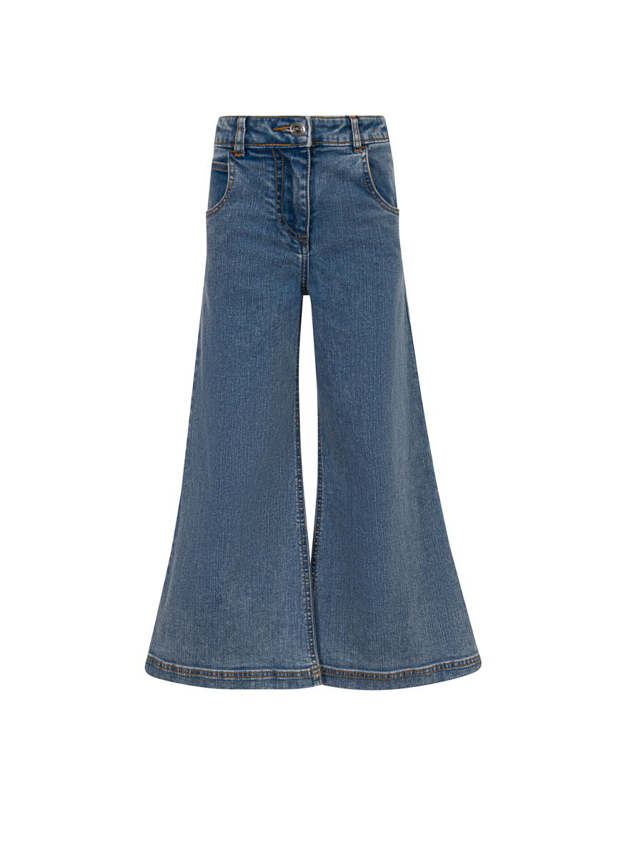 Разкроен деним с бродерия Etro Kids