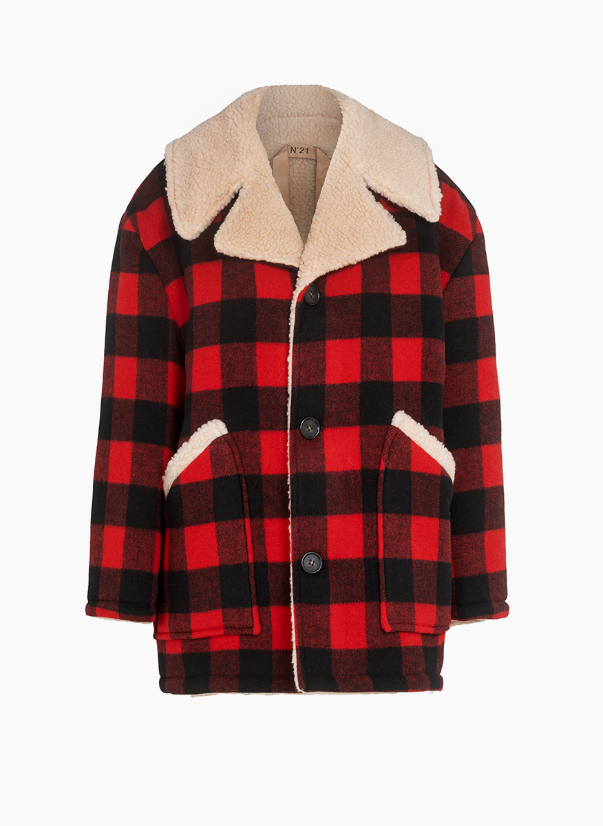 No21 plaid wool jacket