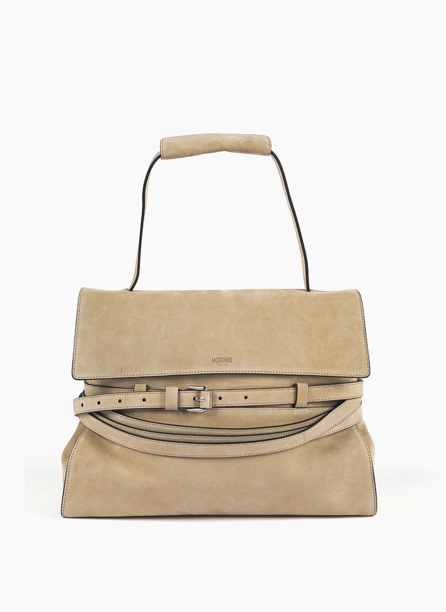Велурена чанта 'Tie Me Handbag' Moschino 