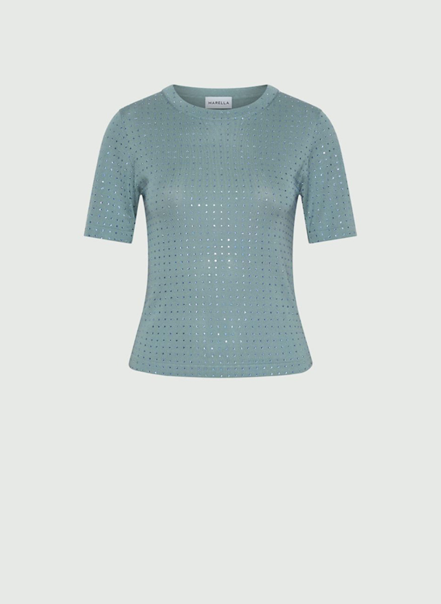 Marella Mlpacche fine knit T-shirt with crystals