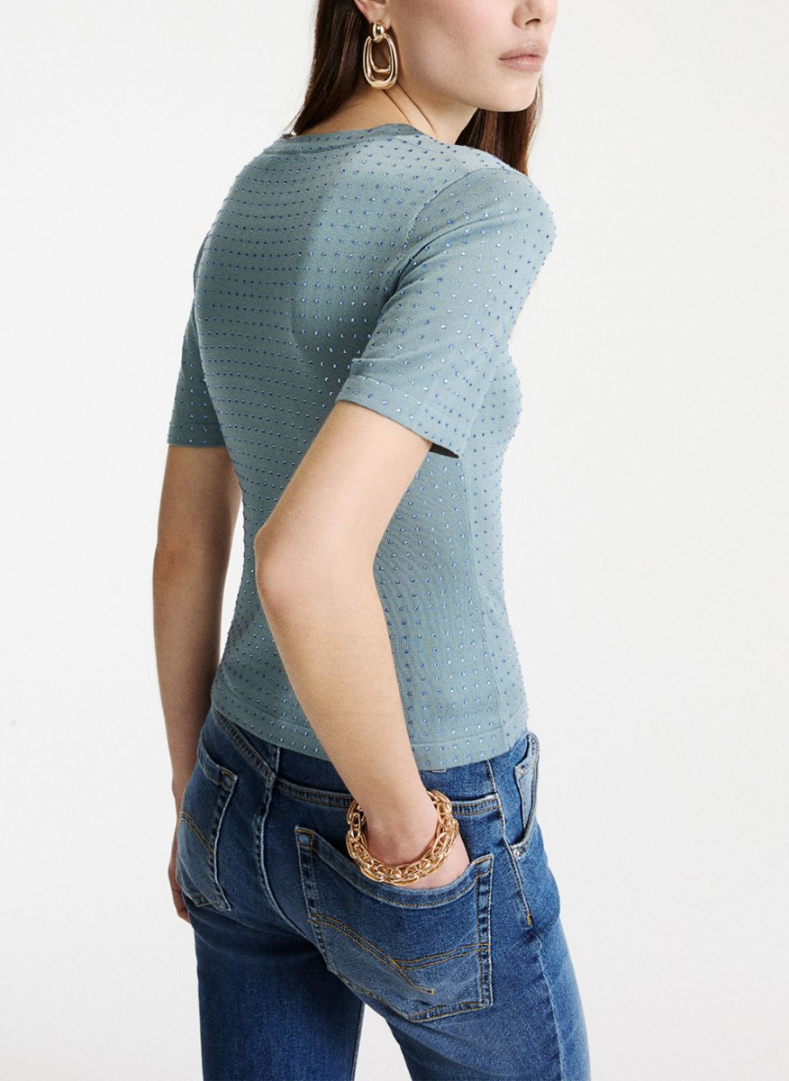 Marella Mlpacche fine knit T-shirt with crystals