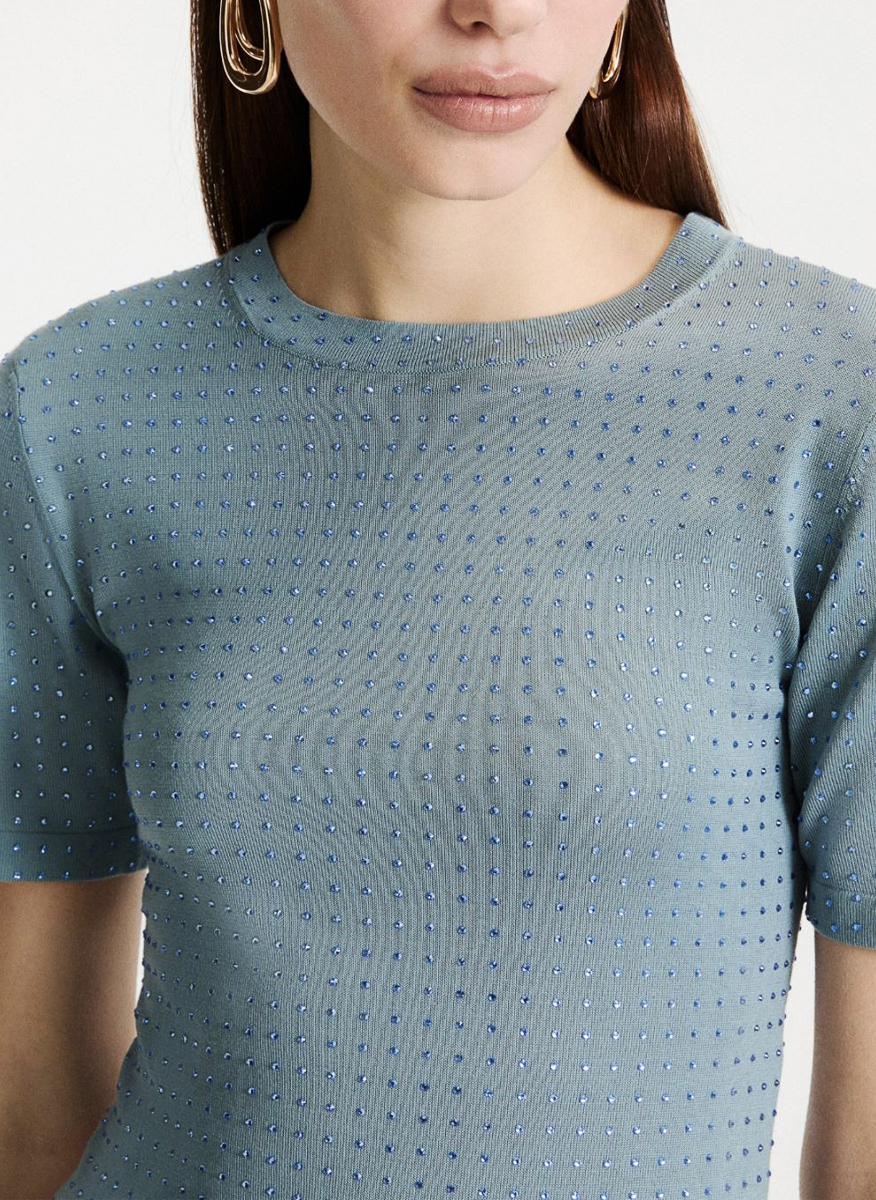 Marella Mlpacche fine knit T-shirt with crystals