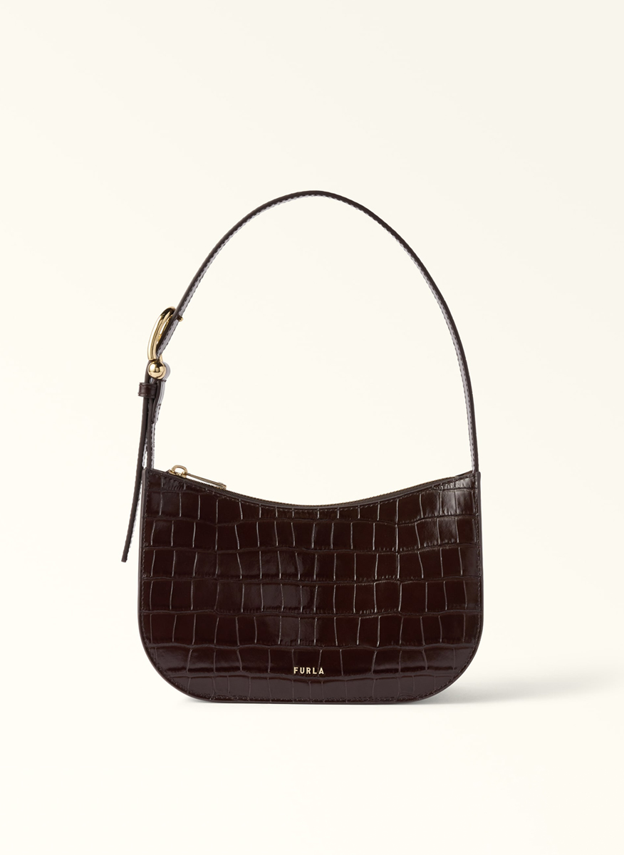 Кожена чанта Furla Sara Toni Cioccolato