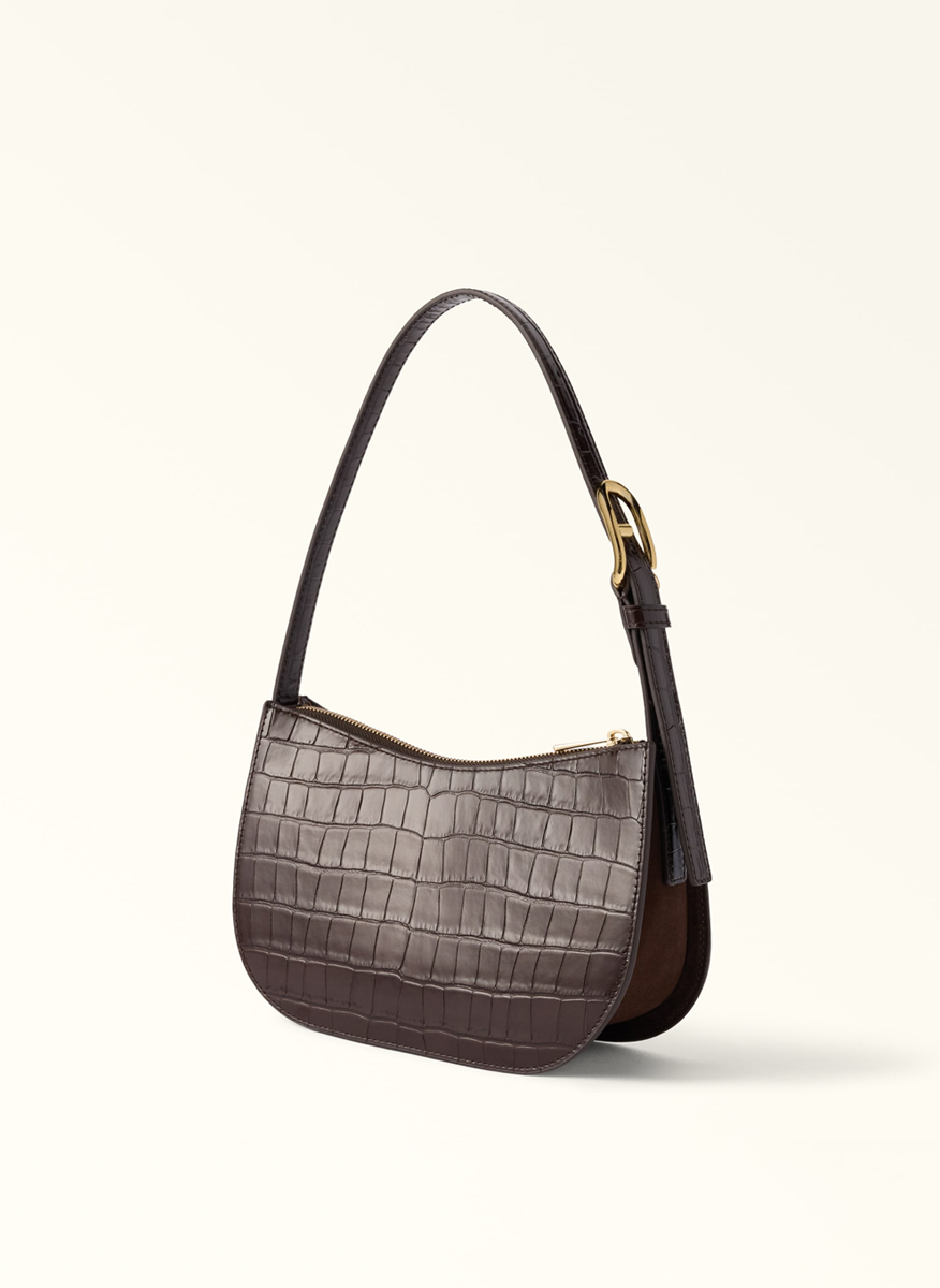 Кожена чанта Furla Sara Toni Cioccolato