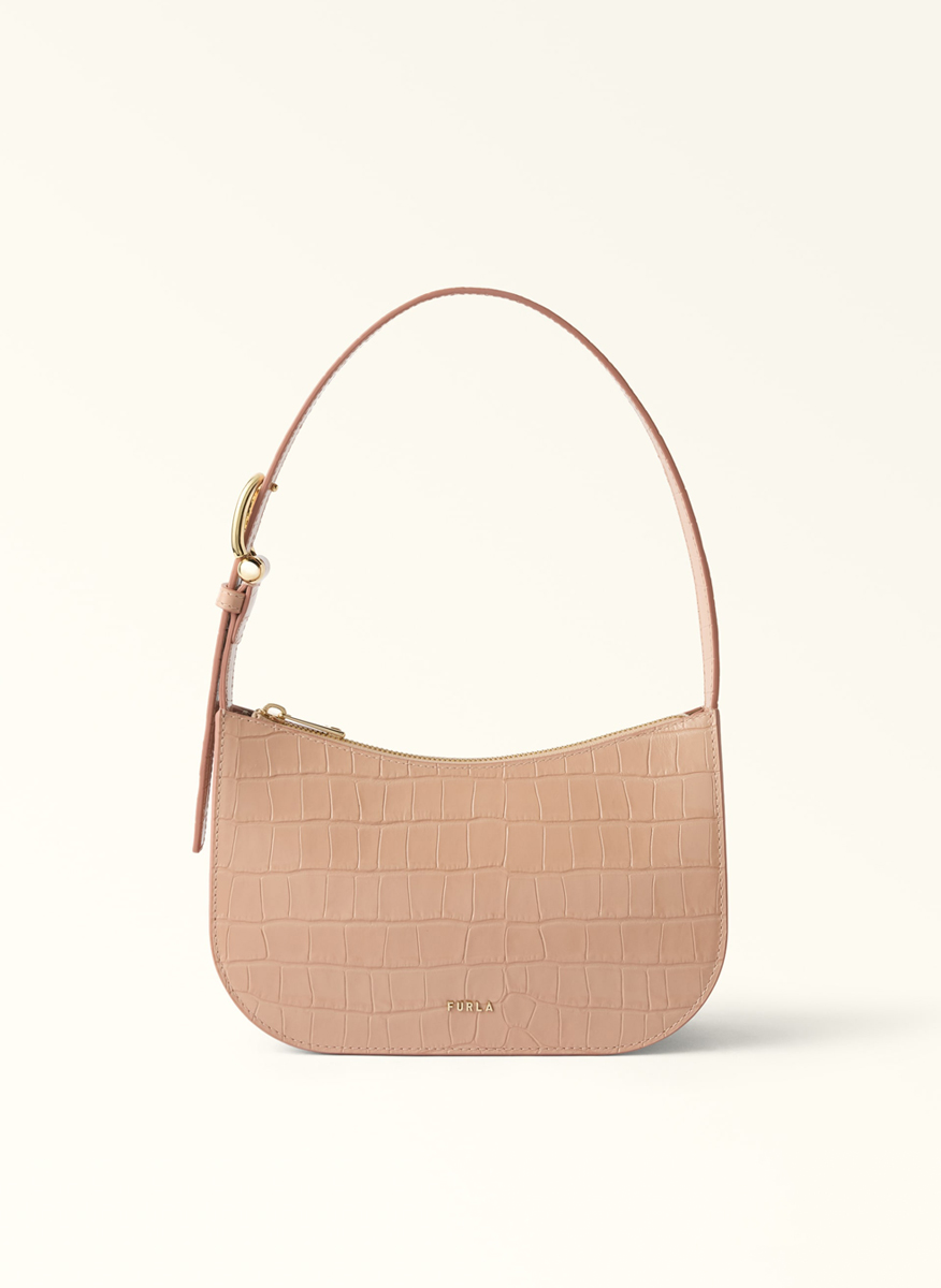 Кожена чанта Furla Sara Toni Cloudy Pink