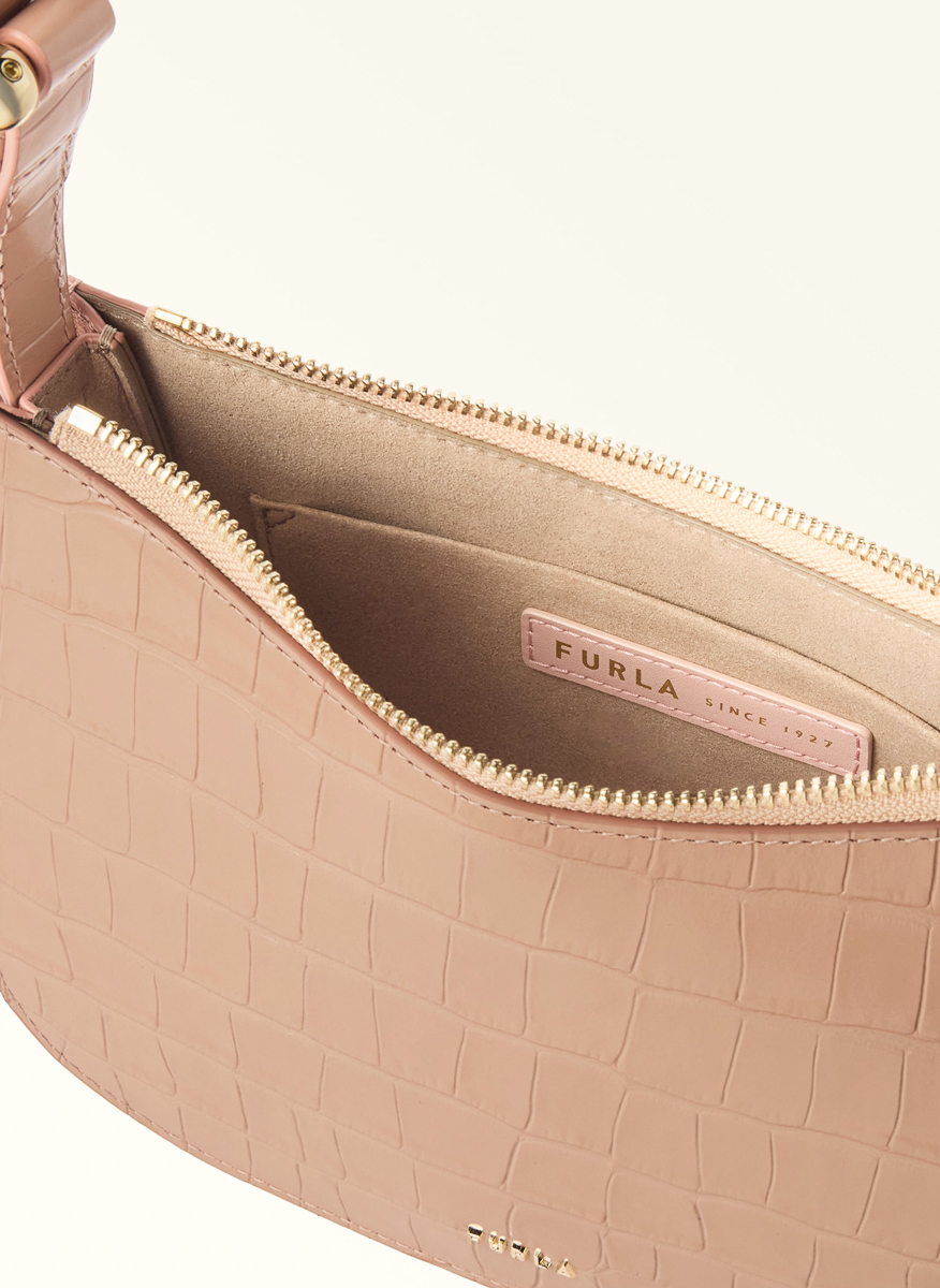 Кожена чанта Furla Sara Toni Cloudy Pink