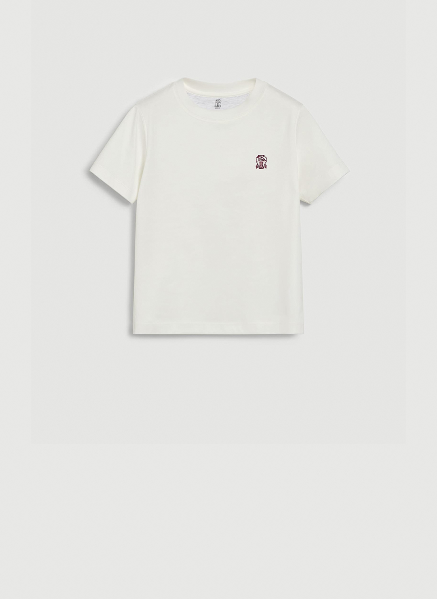 Тишърт с бродерия Brunello Cucinelli Kids 8-10