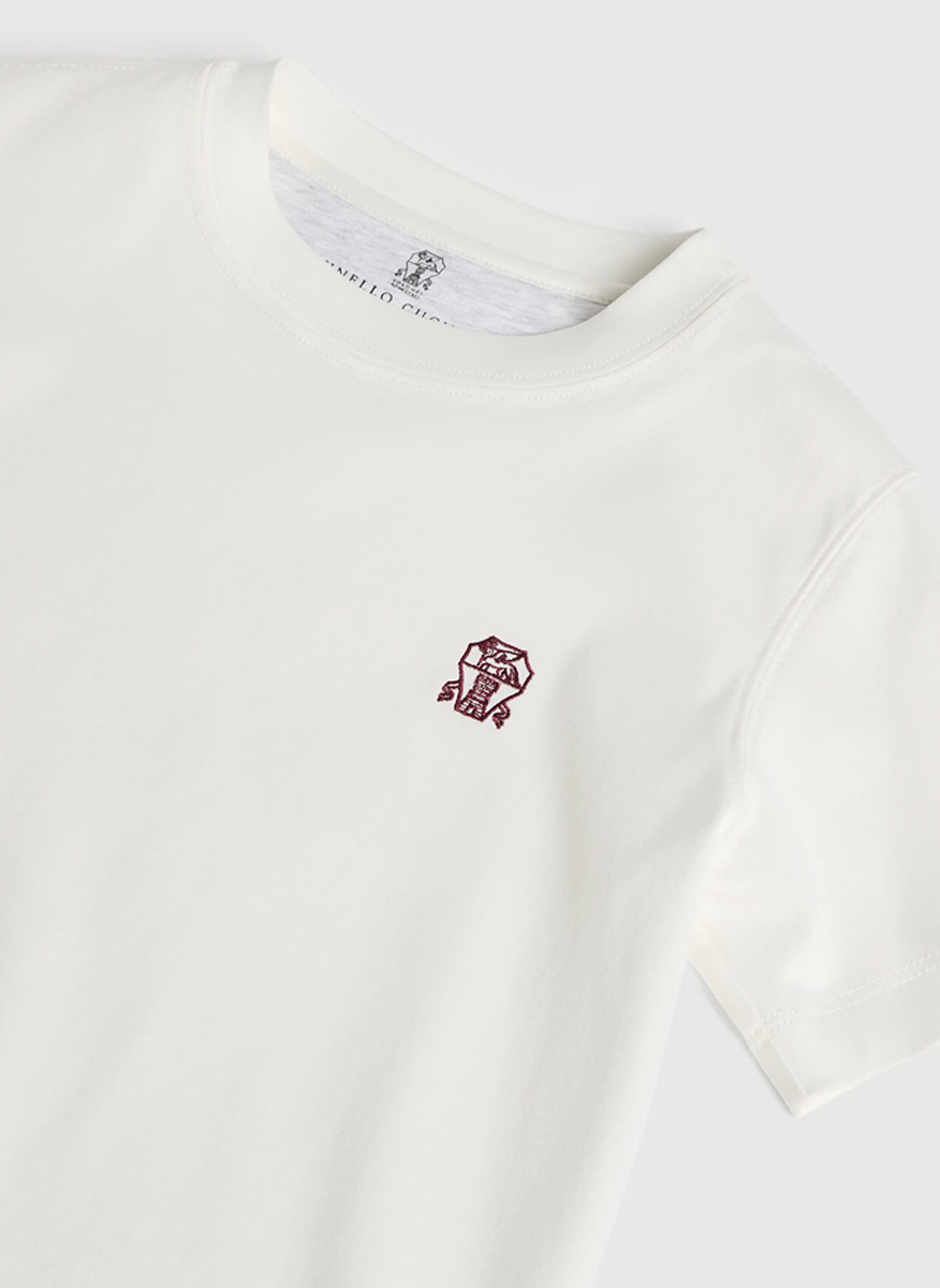 Тишърт с бродерия Brunello Cucinelli Kids 12